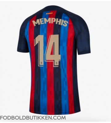 Barcelona Memphis Depay #14 Hjemmebanetrøje 2022-23 Kortærmet